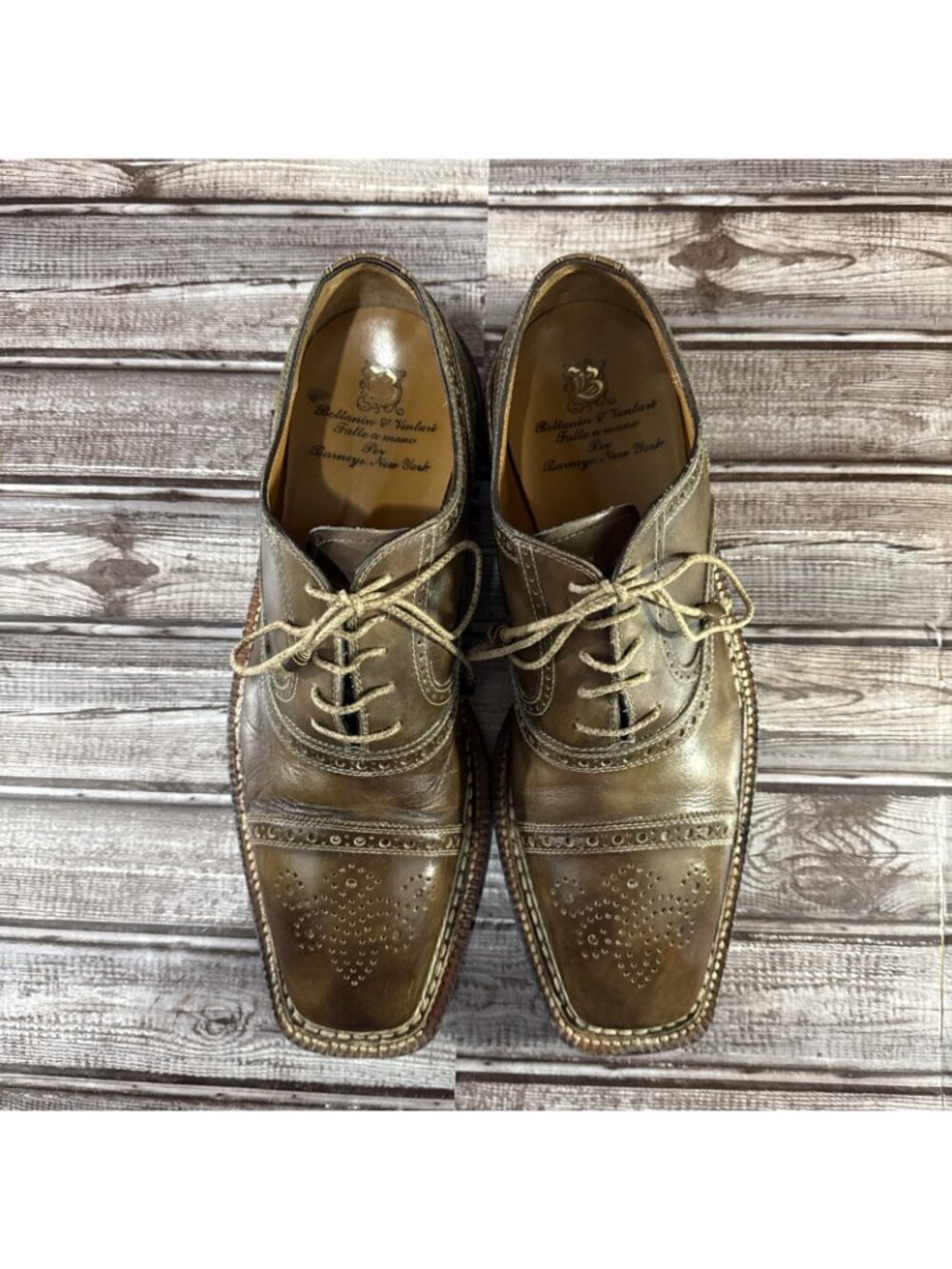 Bettanin & Venturi x Barneys NY Cap Toe Full Brogue Oxford Size 11 ($1,625) - Picture 4 of 10